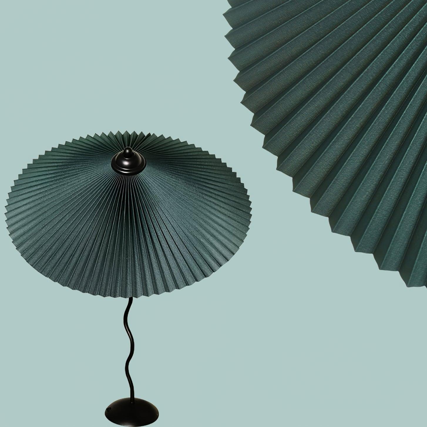 Sicilian Iron Table Lamp with Pleated Fabric Hat Shade and Beige Base for Home Decor