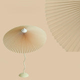 Sicilian Iron Table Lamp with Pleated Fabric Hat Shade and Beige Base for Home Decor