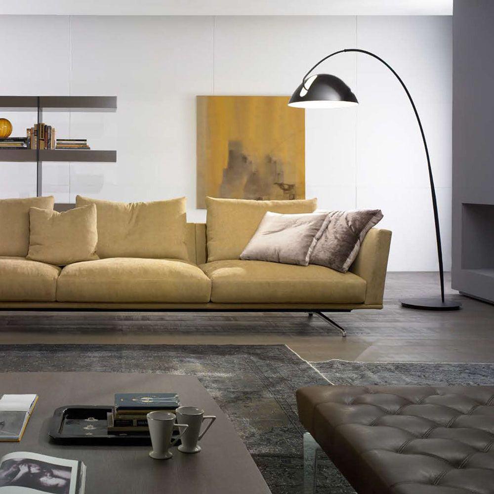 Modern Scandinavian Verse Arc Floor Lamp with Adjustable Swivel Shade for Living Room