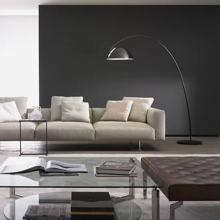 Modern Scandinavian Verse Arc Floor Lamp with Adjustable Swivel Shade for Living Room