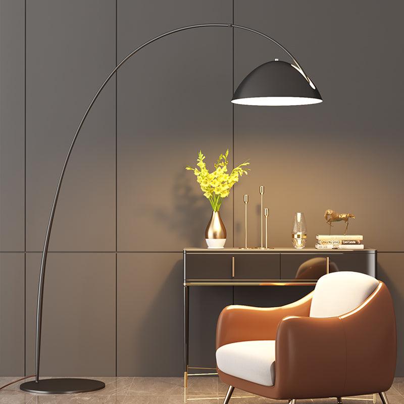 Modern Scandinavian Verse Arc Floor Lamp with Adjustable Swivel Shade for Living Room