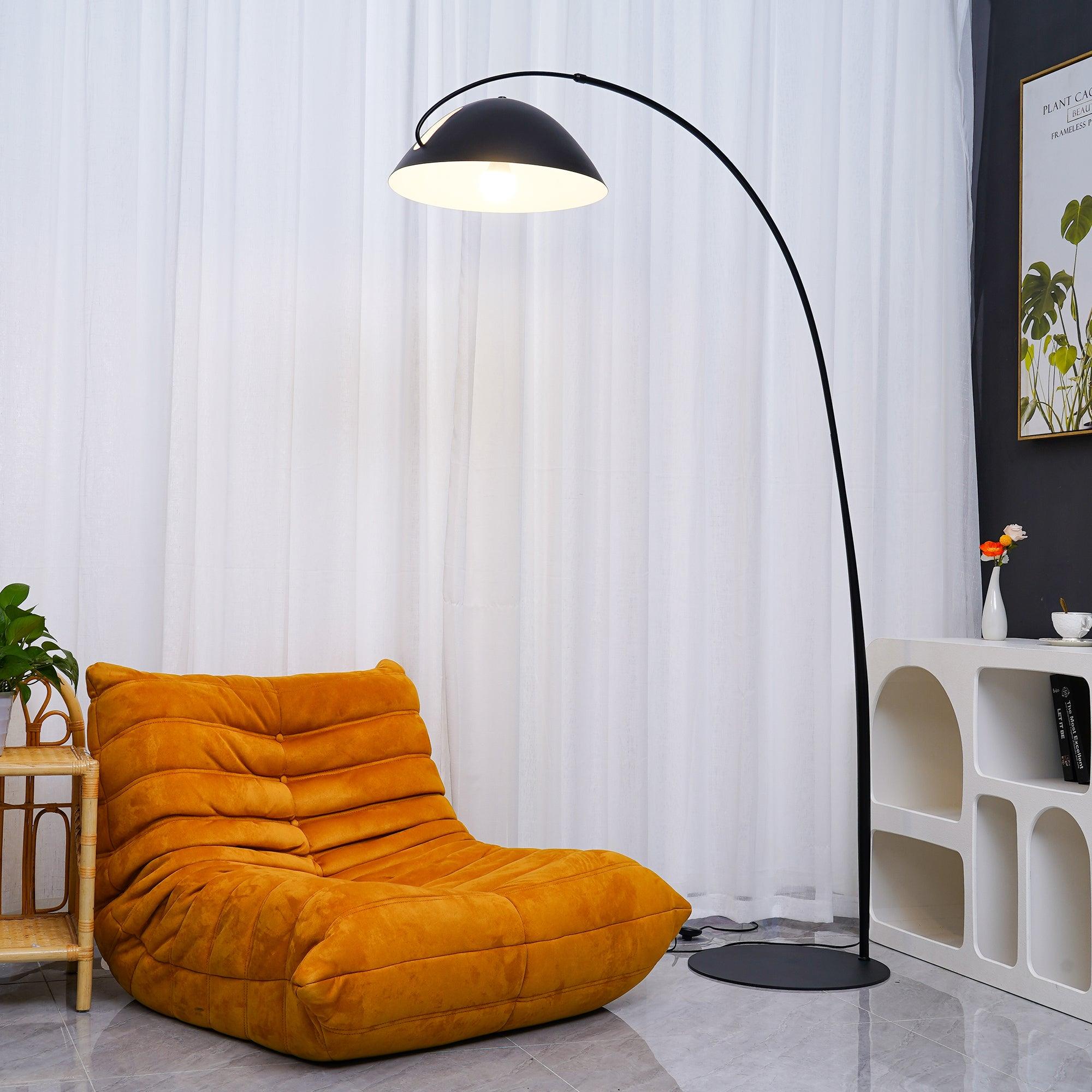 Modern Scandinavian Verse Arc Floor Lamp with Adjustable Swivel Shade for Living Room