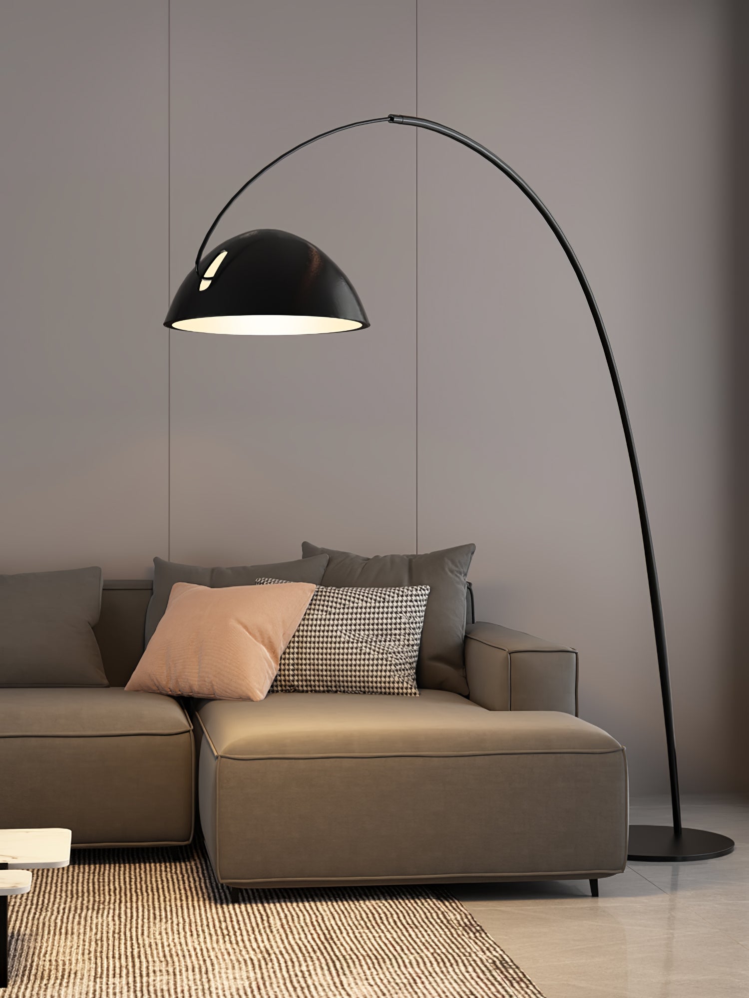 Modern Scandinavian Verse Arc Floor Lamp with Adjustable Swivel Shade for Living Room