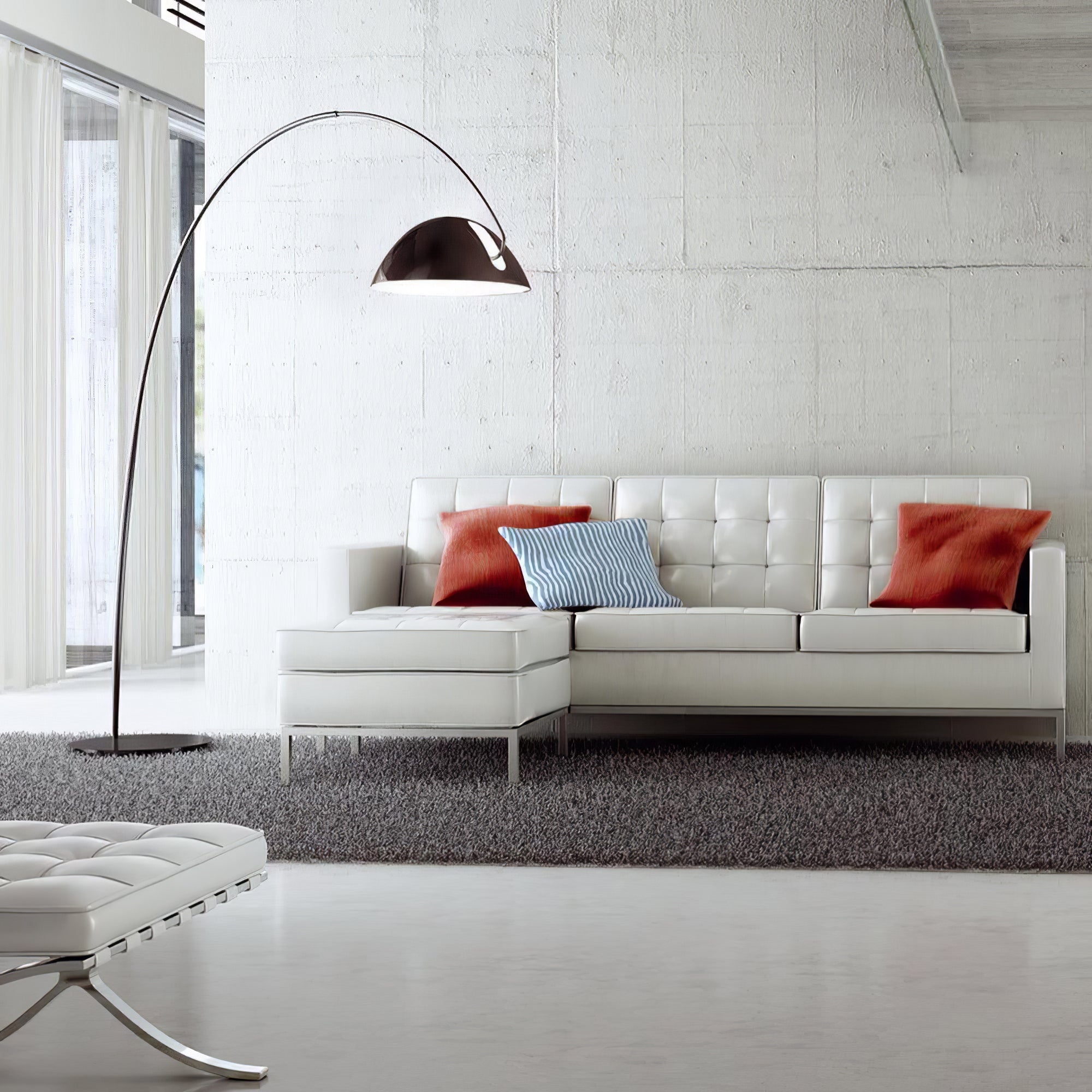 Modern Scandinavian Verse Arc Floor Lamp with Adjustable Swivel Shade for Living Room