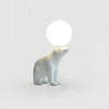Modern Resin Polar Bear Table Lamp with Glass Globe for Bedroom and Nursery Lighting
