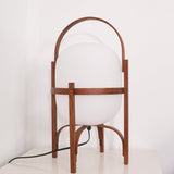 Modern Portable Glass Lantern Table Lamp with Wood Handle and Glass Shade for Ambient Lighting