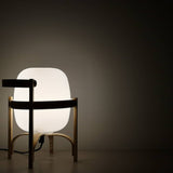 Modern Portable Glass Lantern Table Lamp with Wood Handle and Glass Shade for Ambient Lighting
