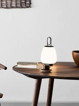 Portable Rechargeable LED Lantern Table Lamp Glass Shade Nordic Style Bedside Light