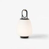Portable Rechargeable LED Lantern Table Lamp Glass Shade Nordic Style Bedside Light