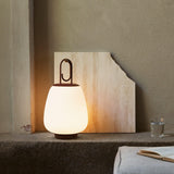 Portable Rechargeable LED Lantern Table Lamp Glass Shade Nordic Style Bedside Light