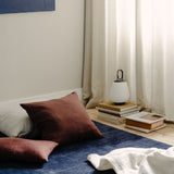Portable Rechargeable LED Lantern Table Lamp Glass Shade Nordic Style Bedside Light