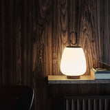 Portable Rechargeable LED Lantern Table Lamp Glass Shade Nordic Style Bedside Light