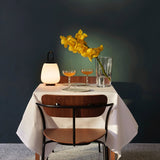 Portable Rechargeable LED Lantern Table Lamp Glass Shade Nordic Style Bedside Light