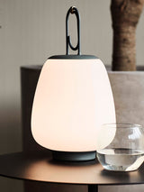 Portable Rechargeable LED Lantern Table Lamp Glass Shade Nordic Style Bedside Light
