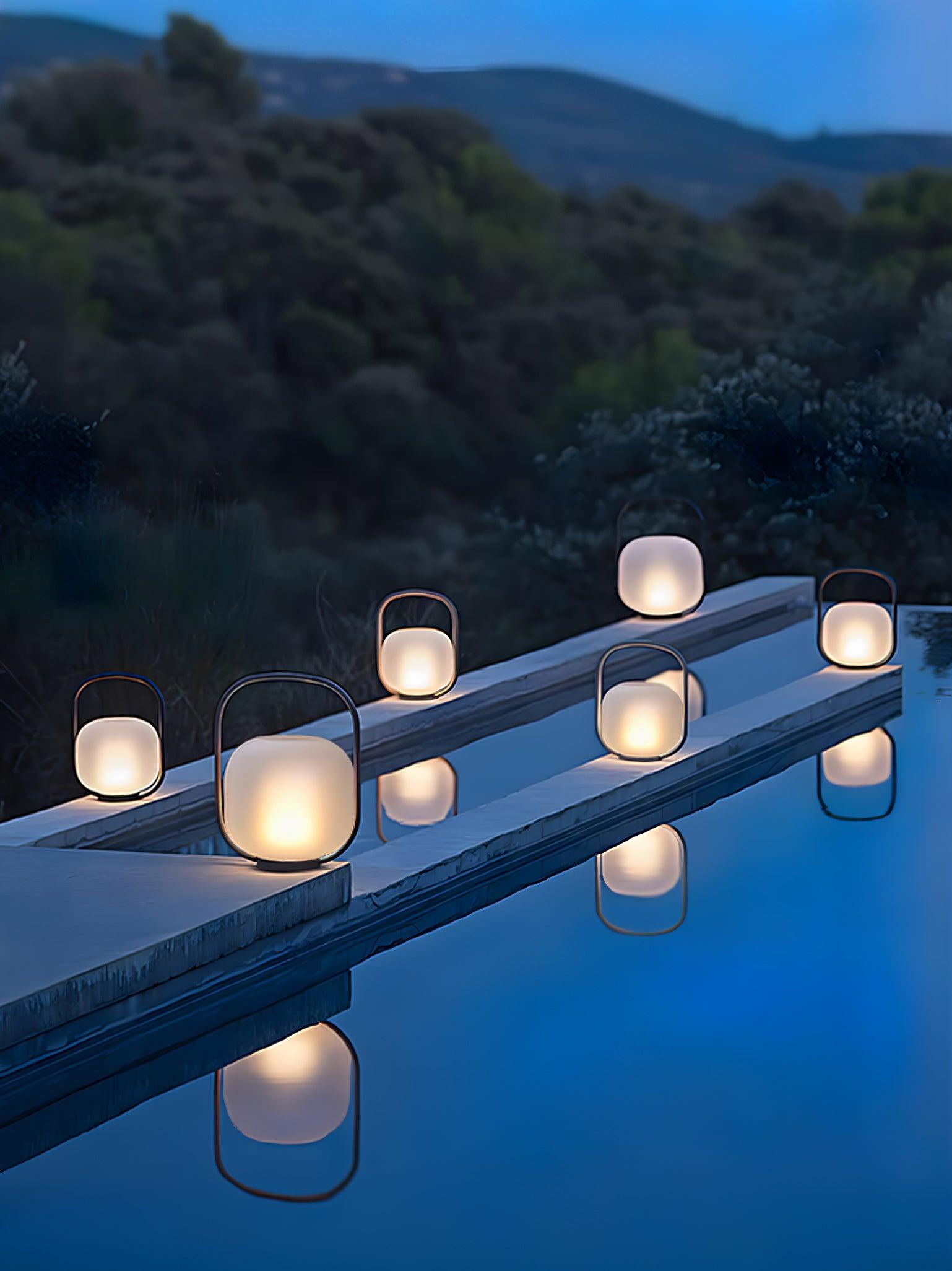 Modern Rechargeable Portable Outdoor Lantern Table Lamp for Garden and Patio