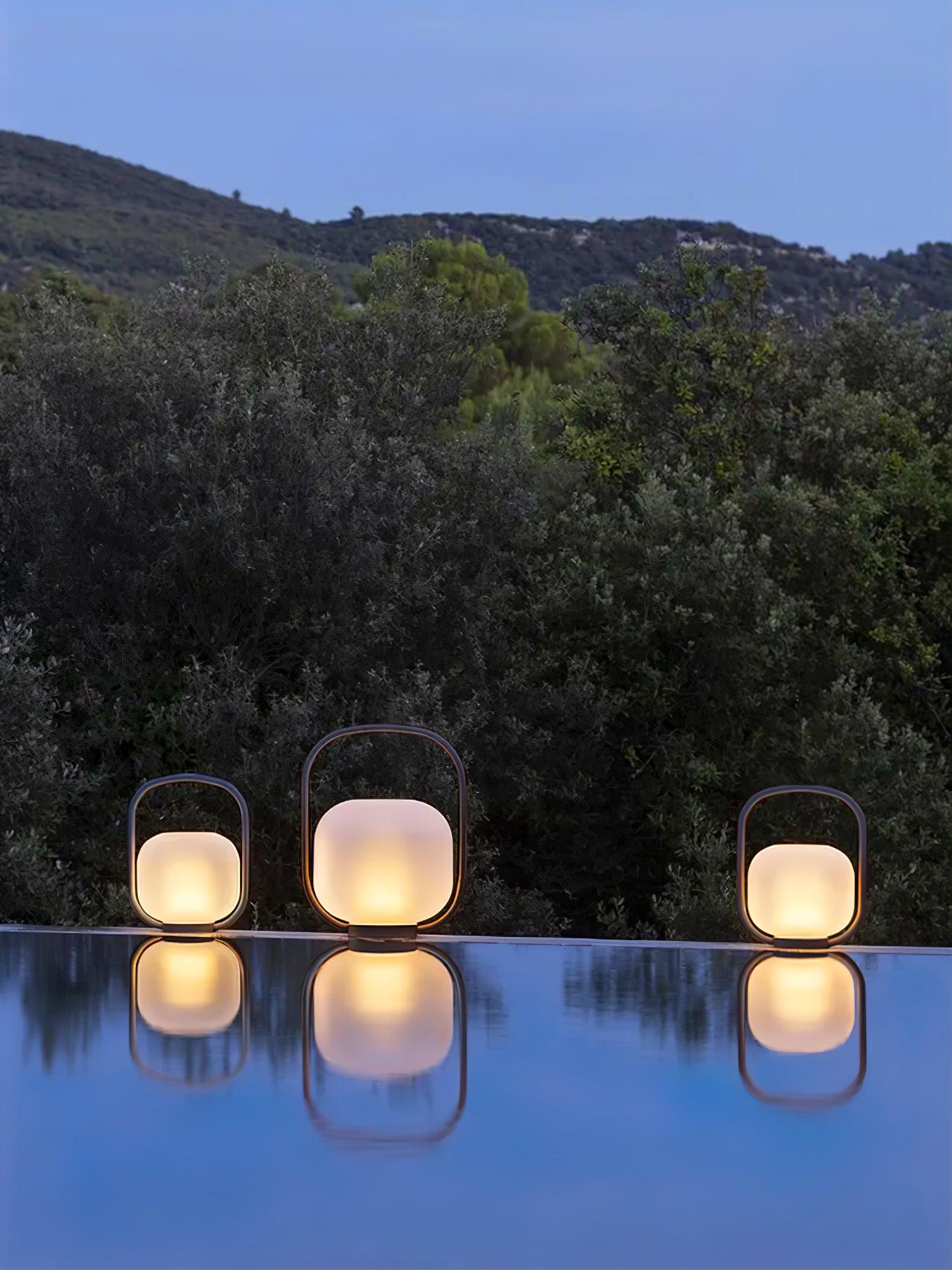 Modern Rechargeable Portable Outdoor Lantern Table Lamp for Garden and Patio