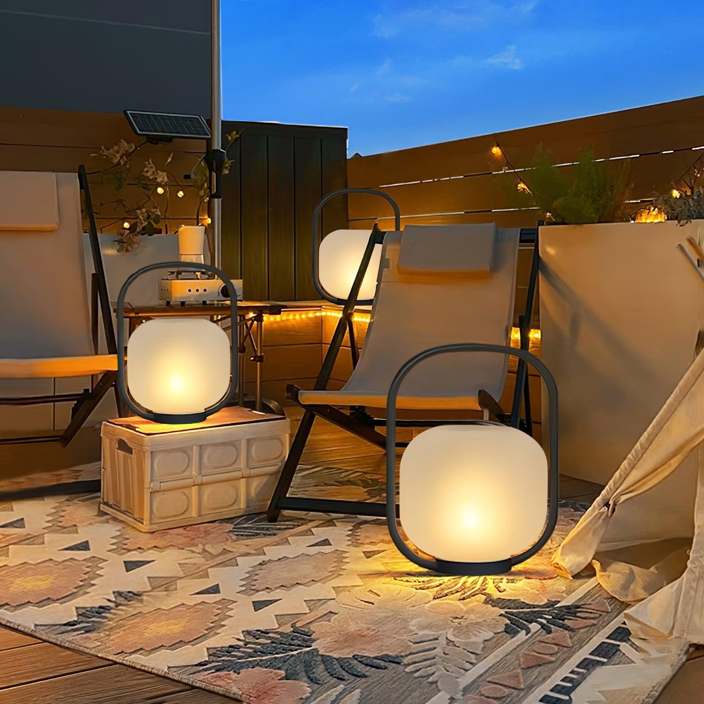 Modern Rechargeable Portable Outdoor Lantern Table Lamp for Garden and Patio