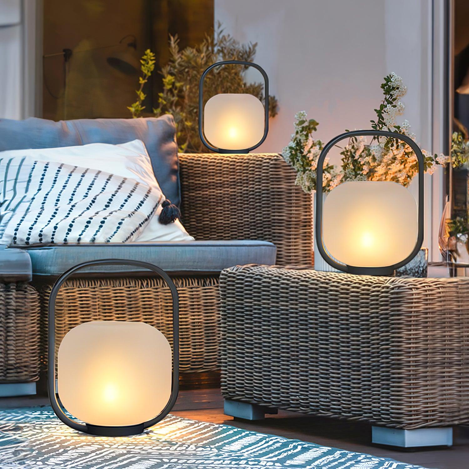 Modern Rechargeable Portable Outdoor Lantern Table Lamp for Garden and Patio