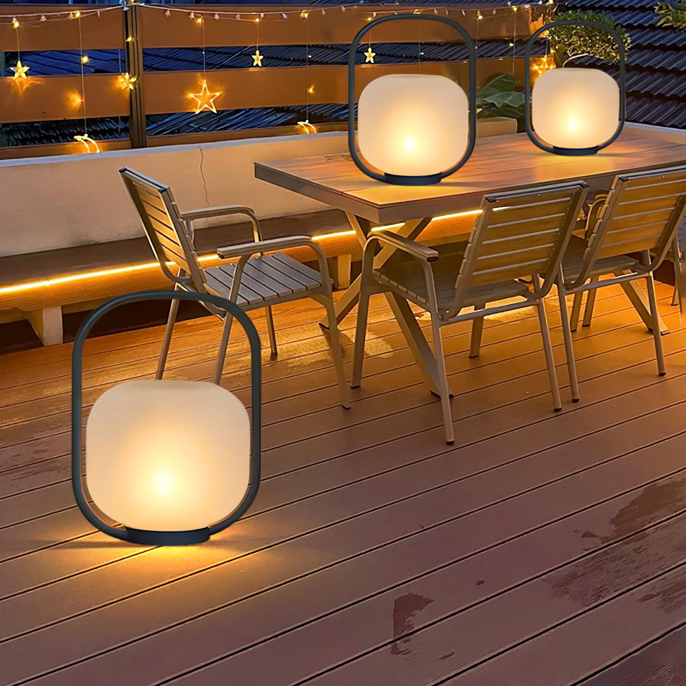 Modern Rechargeable Portable Outdoor Lantern Table Lamp for Garden and Patio
