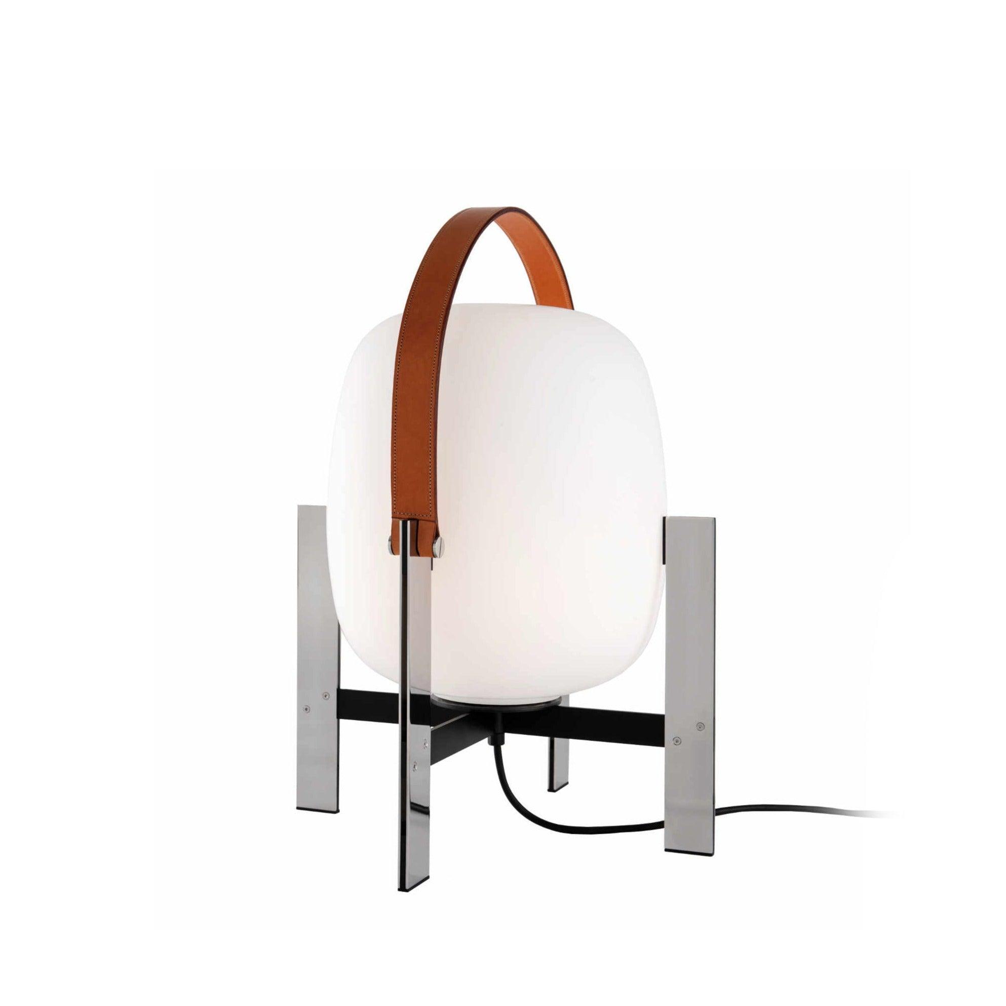 Modern Portable Lantern Table Lamp with Leather Handle and Opal Glass Globe for Bedside Lighting