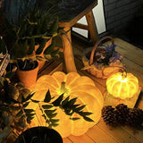 Rechargeable Portable Pumpkin Table Lamp LED Battery Operated Resin Desk Light