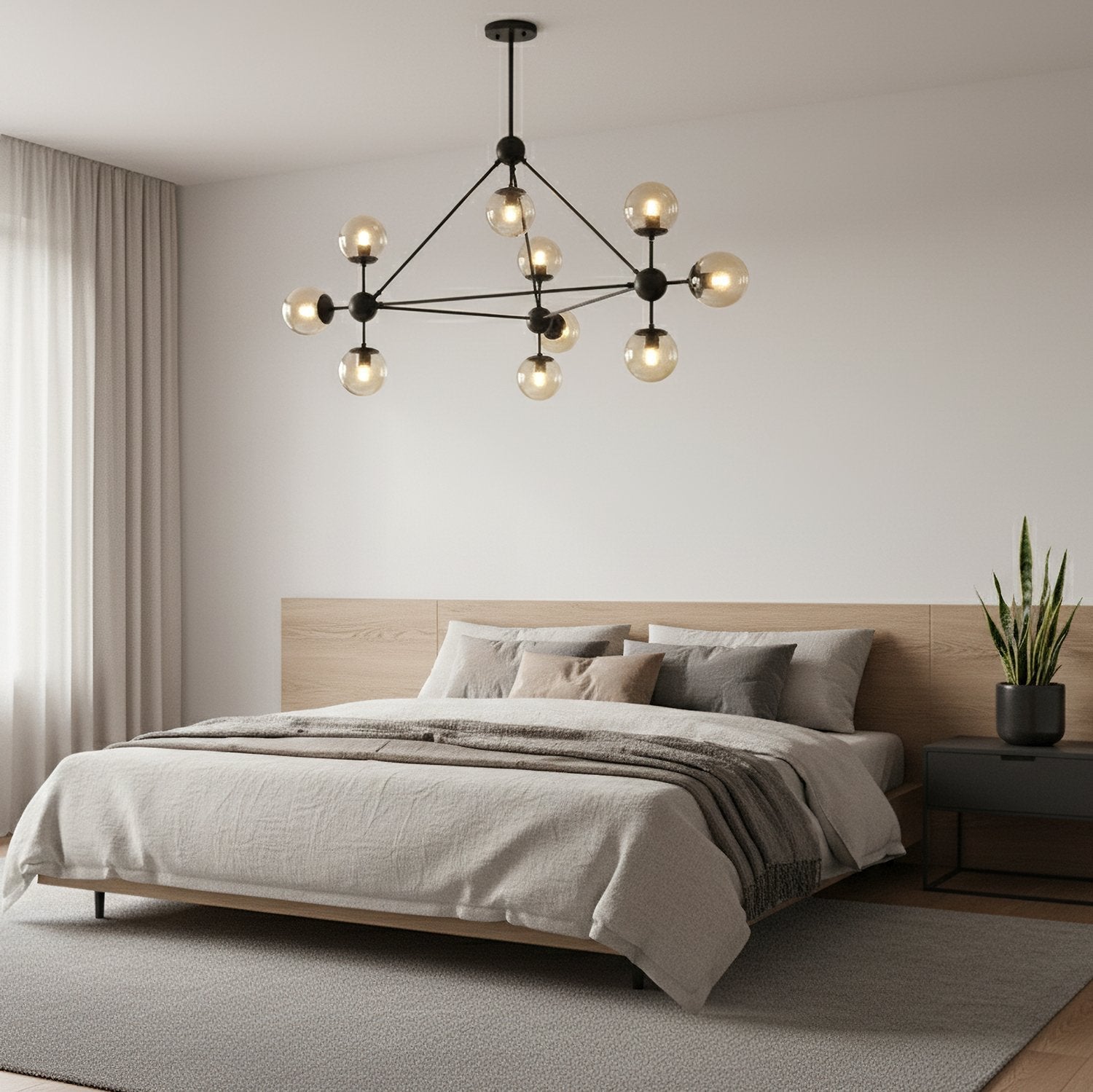 modern-black-geometric-chandelier-with-cognac-glass-globes-for-mid-century-living-spaces