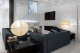 Modern Artistic Fiberglass Table Lamp Textured Hand Painted Nightstand Light for Bedroom