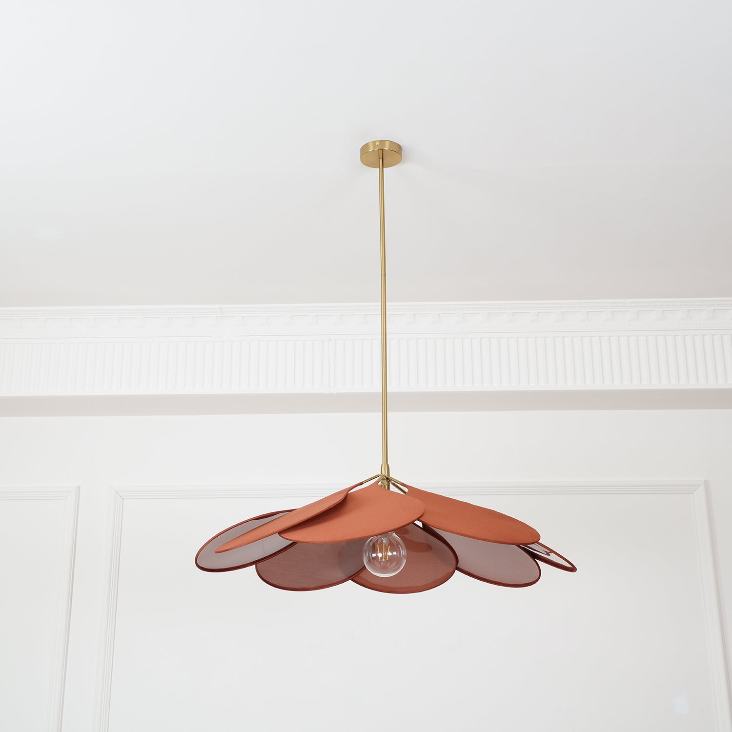 Modern Fabric Floral Petal Pendant Light for Elegant Living Room and Bedroom Lighting