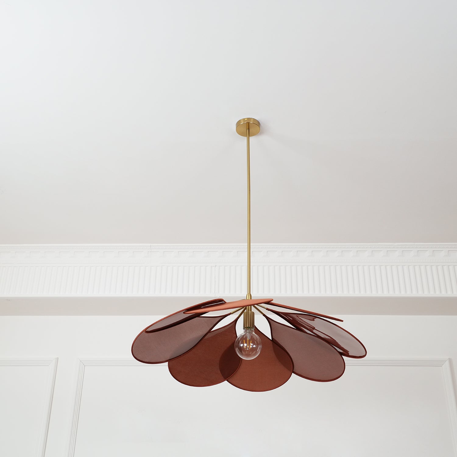 Modern Fabric Floral Petal Pendant Light for Elegant Living Room and Bedroom Lighting