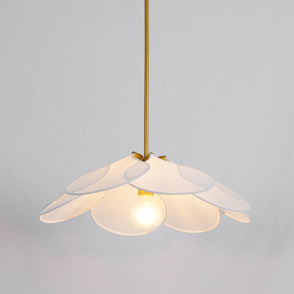Modern Fabric Floral Petal Pendant Light for Elegant Living Room and Bedroom Lighting