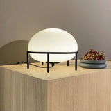 Modern Opal Glass Pump Table Lamp with Steel Frame for Office and Home Decor