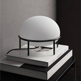 Modern Opal Glass Pump Table Lamp with Steel Frame for Office and Home Decor