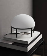 Modern Opal Glass Pump Table Lamp with Steel Frame for Office and Home Decor