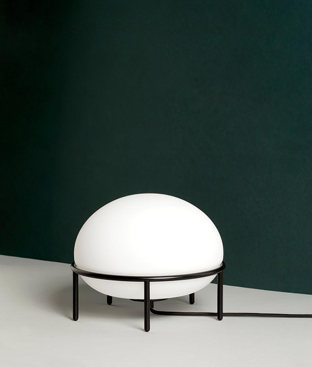 Modern Opal Glass Pump Table Lamp with Steel Frame for Office and Home Decor