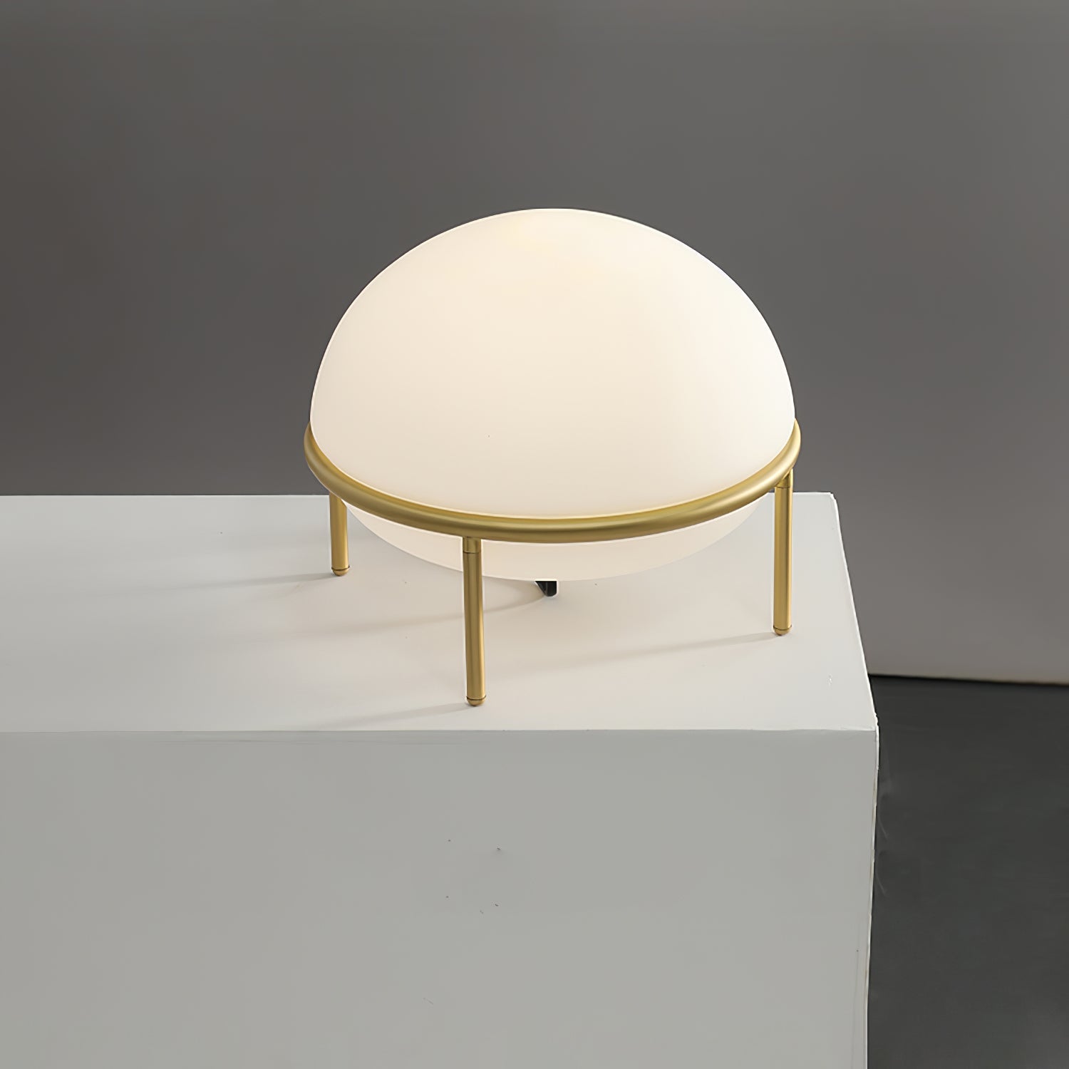 Modern Opal Glass Pump Table Lamp with Steel Frame for Office and Home Decor