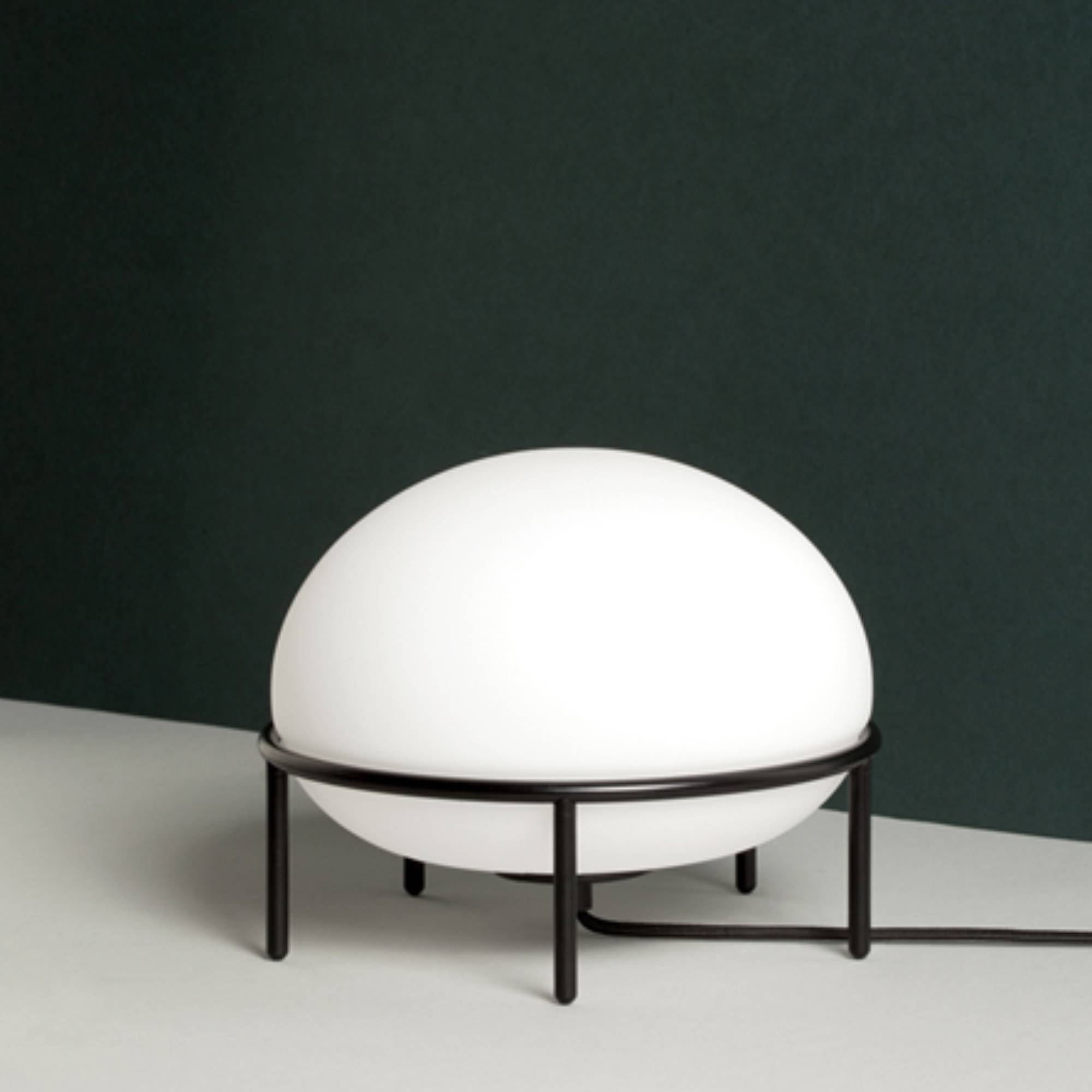 Modern Opal Glass Pump Table Lamp with Steel Frame for Office and Home Decor