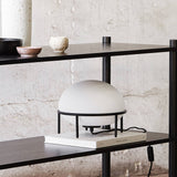 Modern Opal Glass Pump Table Lamp with Steel Frame for Office and Home Decor