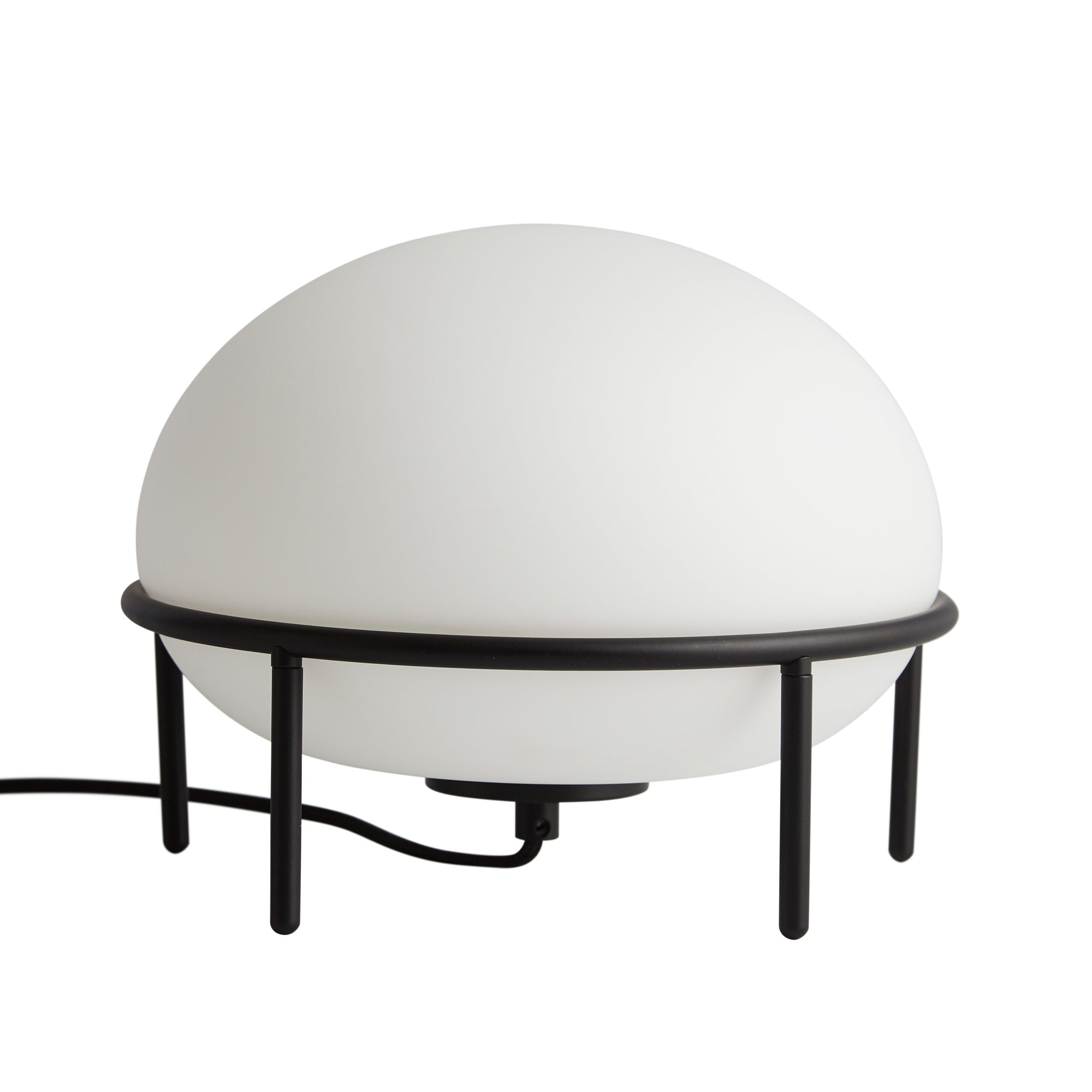 Modern Opal Glass Pump Table Lamp with Steel Frame for Office and Home Decor