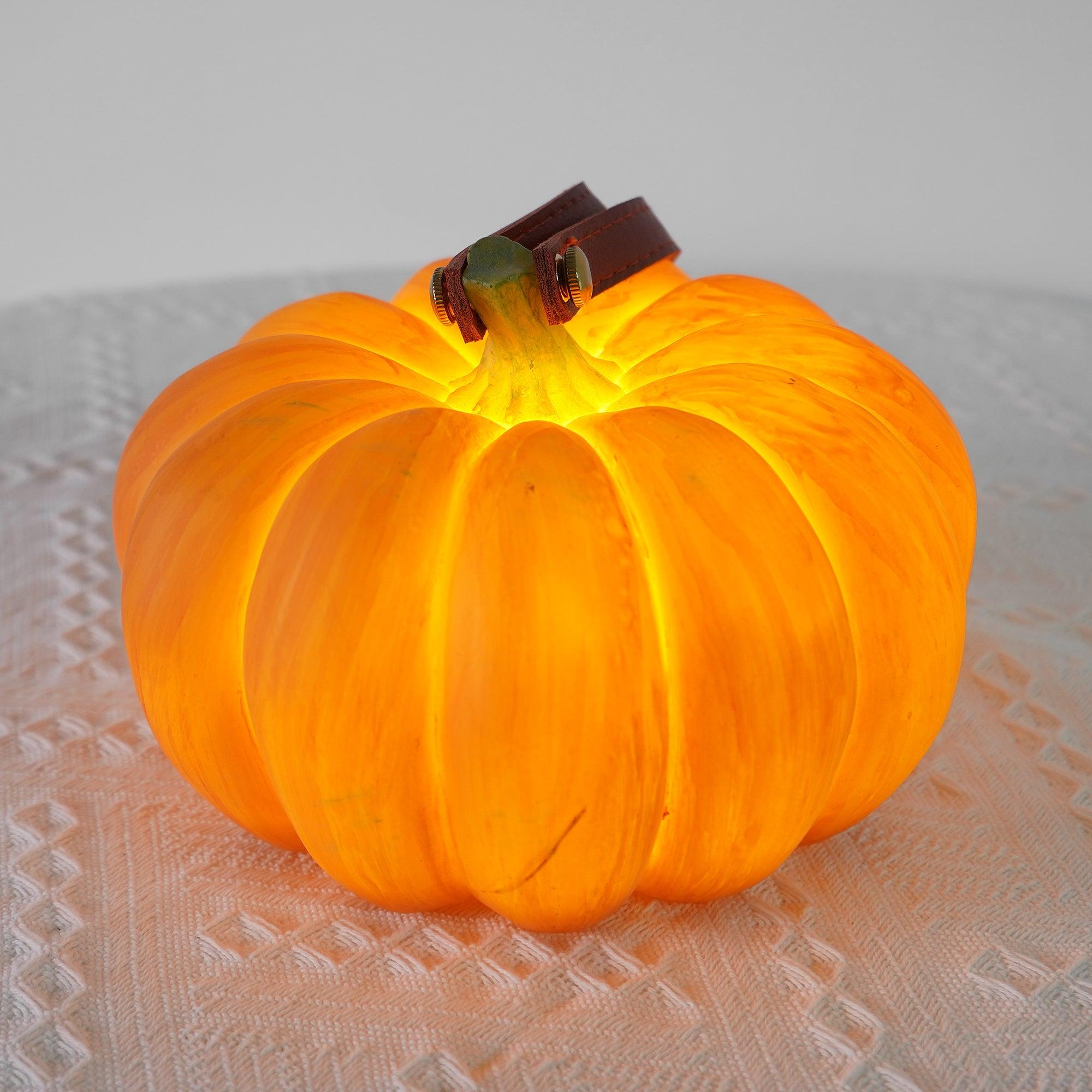 Rechargeable Portable Pumpkin Table Lamp LED Battery Operated Resin Desk Light