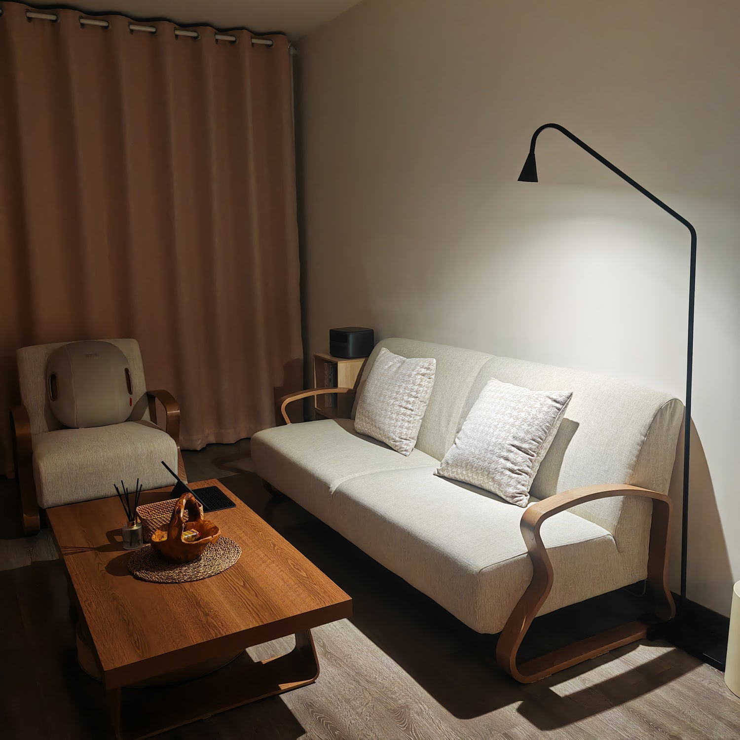 Modern Geometric Architectural Metal Standing Floor Lamp for Contemporary Living Spaces