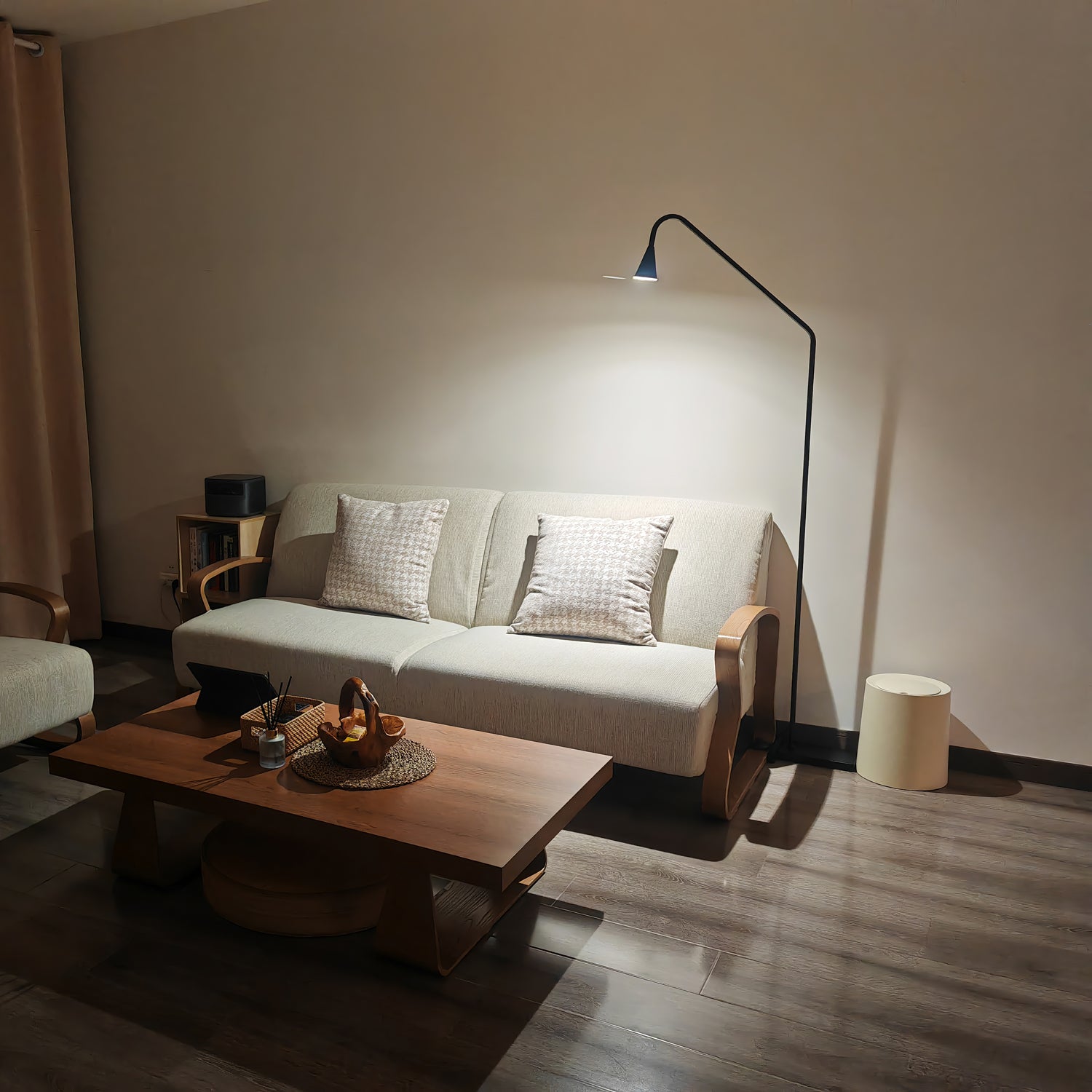 Modern Geometric Architectural Metal Standing Floor Lamp for Contemporary Living Spaces