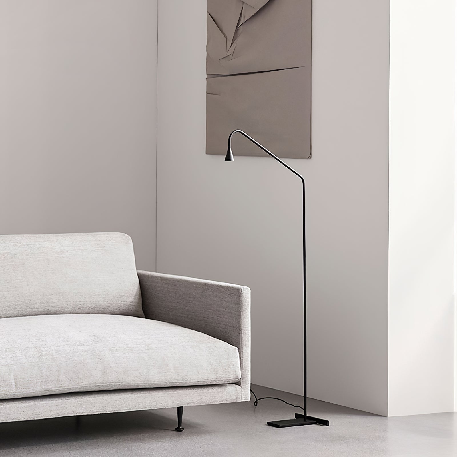 Modern Geometric Architectural Metal Standing Floor Lamp for Contemporary Living Spaces