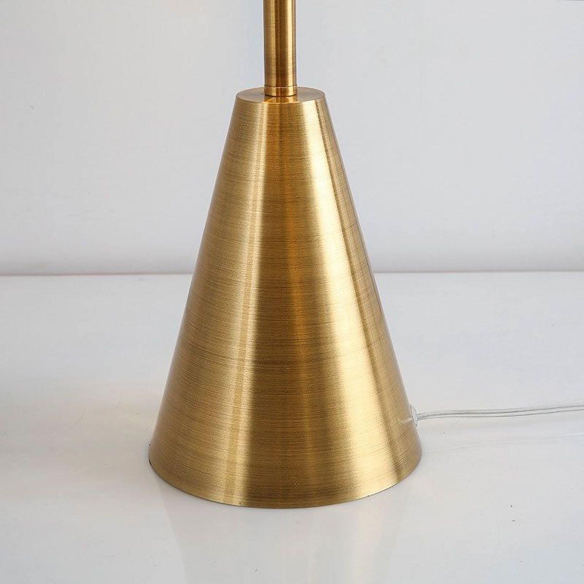 Modern Gold Mushroom Desk Lamp with Elegant Glass Shade and Brass Finish