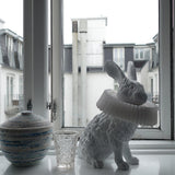 Whimsical Rabbit Animal Figurine Table Lamp with Ruffle Collar and LED Illumination for Modern Interiors