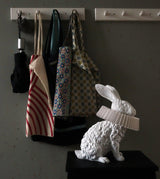 Whimsical Rabbit Animal Figurine Table Lamp with Ruffle Collar and LED Illumination for Modern Interiors