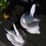Whimsical Rabbit Animal Figurine Table Lamp with Ruffle Collar and LED Illumination for Modern Interiors