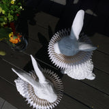 Whimsical Rabbit Animal Figurine Table Lamp with Ruffle Collar and LED Illumination for Modern Interiors