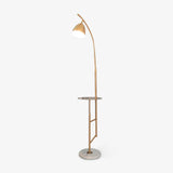 Rani Modern Tall Floor Lamp with Integrated Marble Tray and Metal Frame