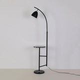 Rani Modern Tall Floor Lamp with Integrated Marble Tray and Metal Frame