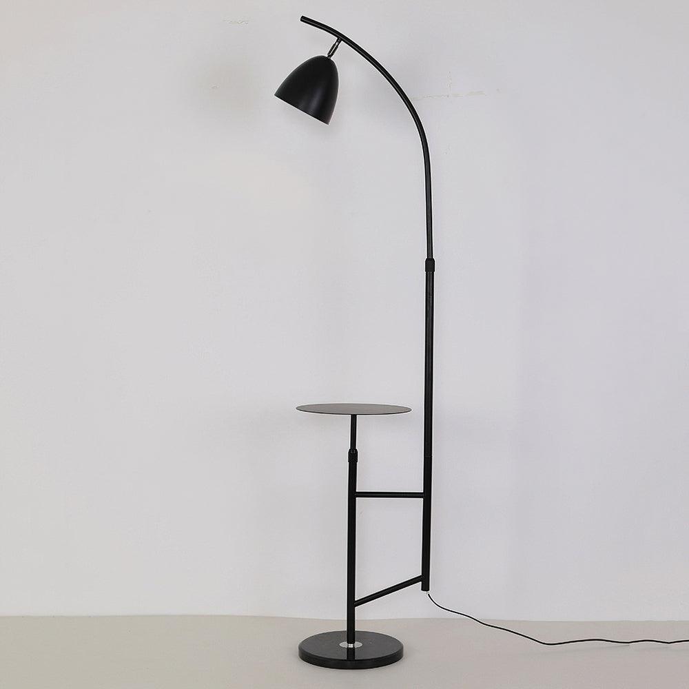 Rani Modern Tall Floor Lamp with Integrated Marble Tray and Metal Frame